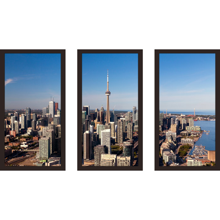 PicturePerfectInternational 'Toronto, Ontario' 3 Piece Picture Frame Photographic Print Set